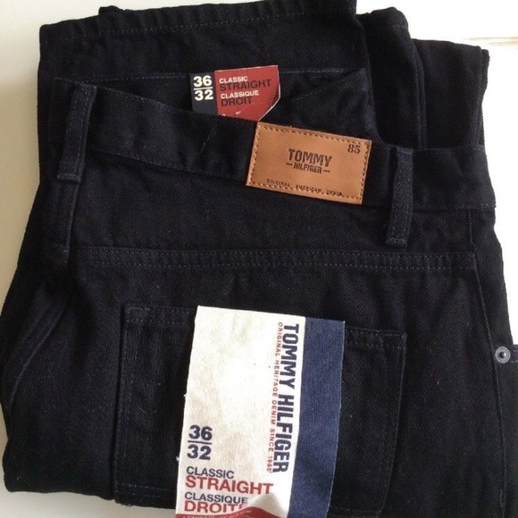 tommy hilfiger black jeans mens